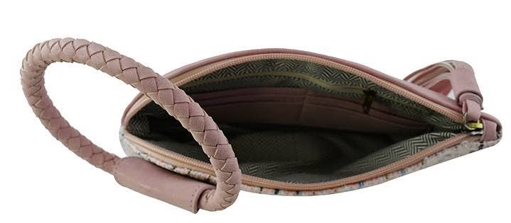 Tweed Cuff Handle Tassel Wristlet/Clutch