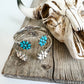 Western Flower Stone Hinge Bangle Bracelet