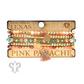 Colorful and gold bead charm bracelet stack