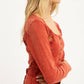 Lace Button Detail Top