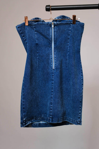 Sweetheart Denim Minidress - Southern Sassy Boutique