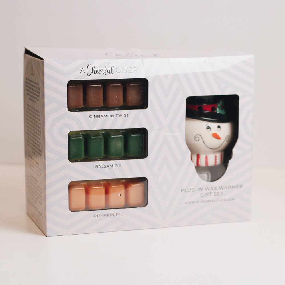 Snowman Plug-In Wax Warmer Gift Set