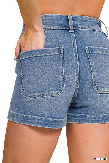 Utility Pocket Denim Shorts