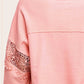 Embroidered Crochet V-neck Long Sleeve Top