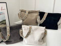 Corduroy AZTEC Guitar Shoulder Strap Tote Bag