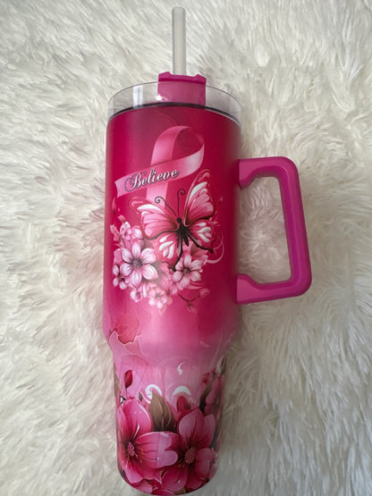 Insulated Cup 40 oz PINK Awareness - Southern Sassy Boutique