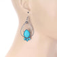 Western Teardrop Stone Dangle Earrings - Turquoise