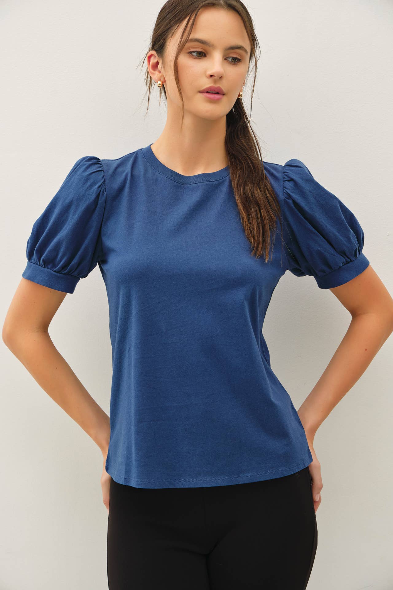 COTTON JERSEY PUFF SLEEVE T-SHIRTS