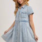 DENIM BUTTON DOWN SHIRT MINI DRESS
