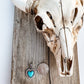 Western Semi Stone Rhinestone Heart Necklace