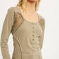 Lace Button Detail Top