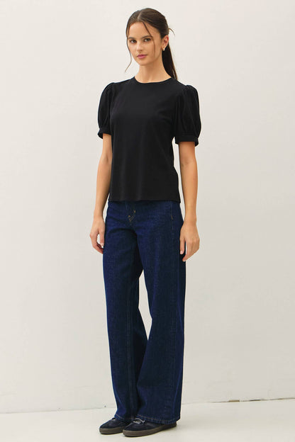 COTTON JERSEY PUFF SLEEVE T-SHIRTS