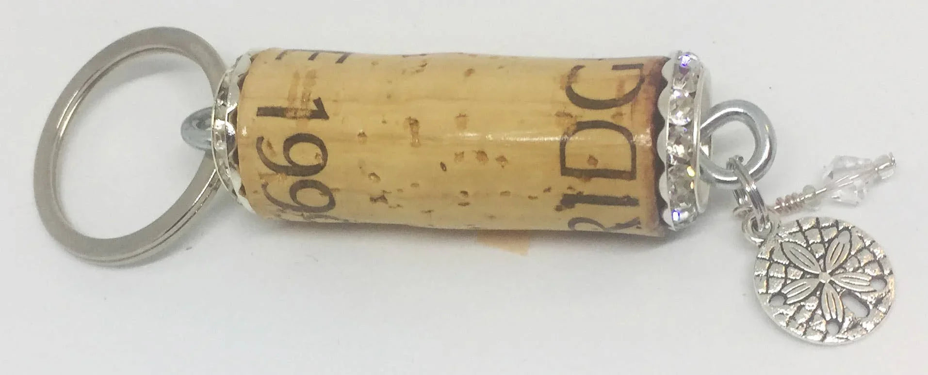 Sanddollar Charm Rhinestone Design Keychain - Southern Sassy Boutique