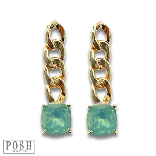 Square Rhinestone Drop Earrings