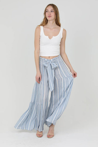 Boho Striped Wide Leg Pants