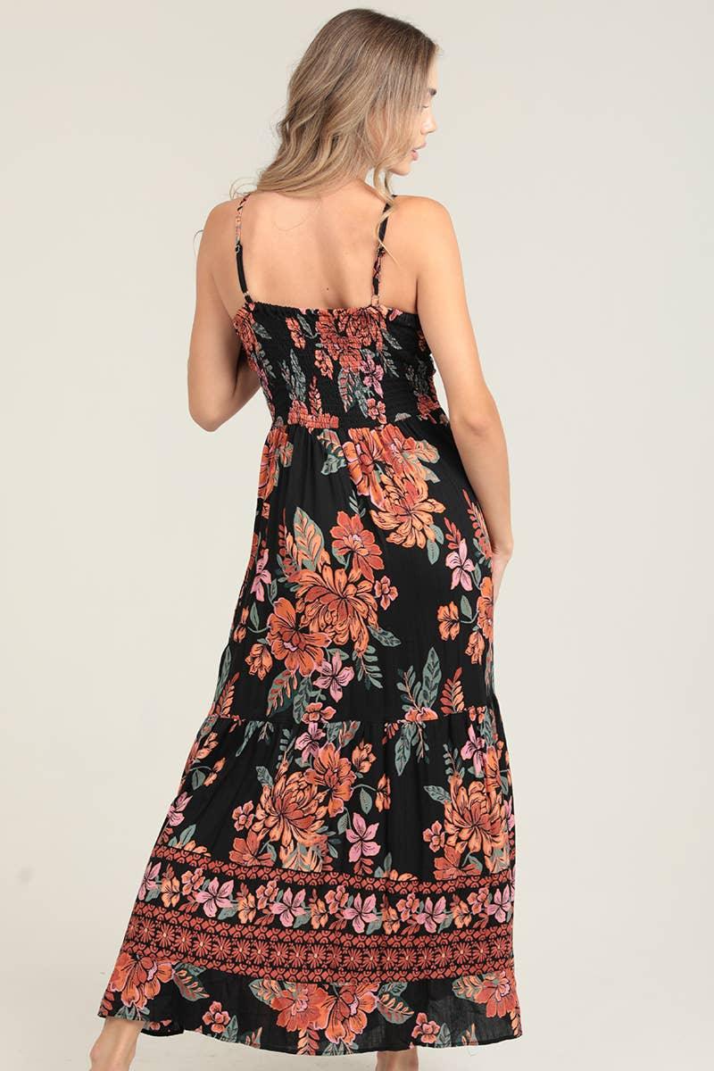 V NECK TWIST FRONT CUT OUT MAXI DRESS - Southern Sassy Boutique