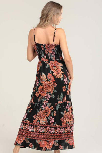 V NECK TWIST FRONT CUT OUT MAXI DRESS - Southern Sassy Boutique
