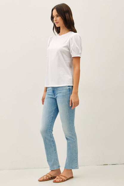 COTTON JERSEY PUFF SLEEVE T-SHIRTS