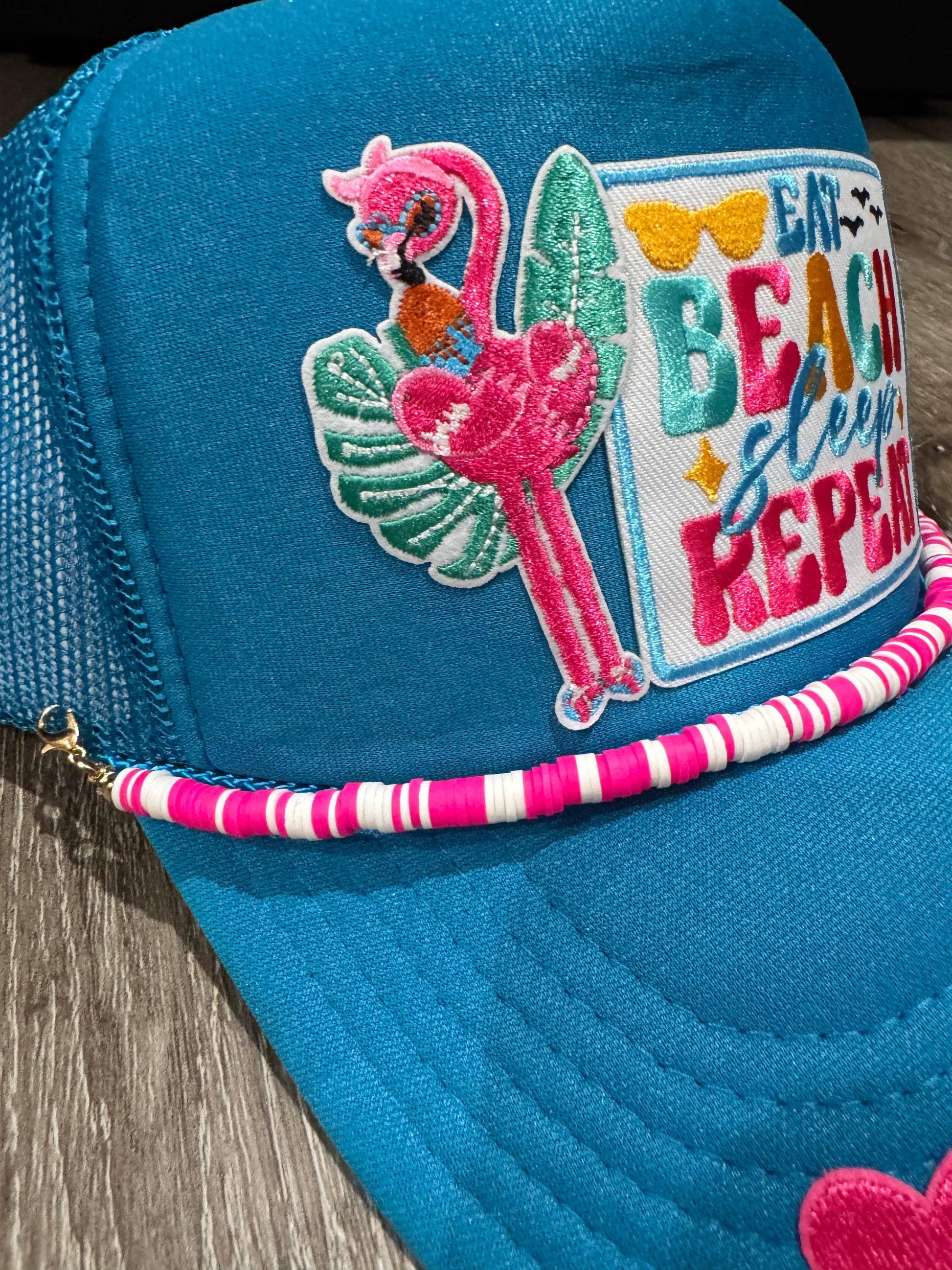 Eat, Beach, Sleep, Repeat Trucker Hat - Southern Sassy Boutique