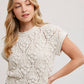 KNIT SWEATER SHORT SLEEVED PULLOVER