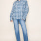 Long Sleeve Plaid Knit Top
