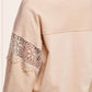 Embroidered Crochet V-neck Long Sleeve Top
