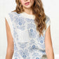 Floral Pattern Sleeveless Sweater Vest Top