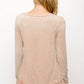 Ruffle Hem Long Sleeve Top