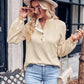 Textured Long Sleeve Blouse with Lace Detail