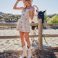 Studded Western Buckle Stretch Denim Dress