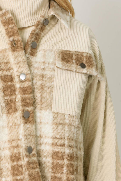 Mixed Media Shacket - Southern Sassy Boutique