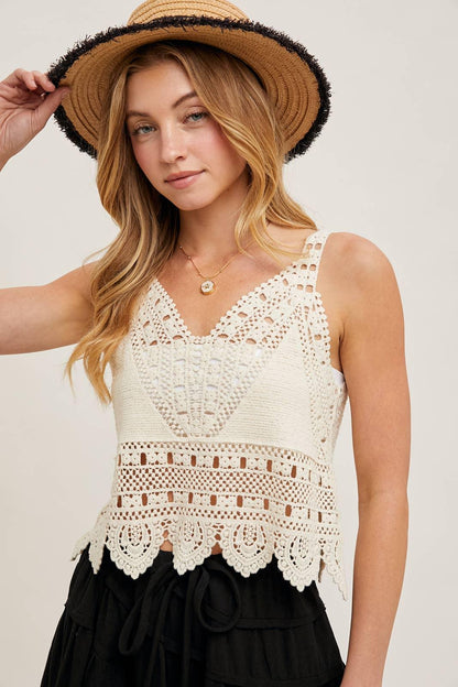 CROCHET LACE TANK - Southern Sassy Boutique