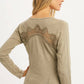 Lace Button Detail Top