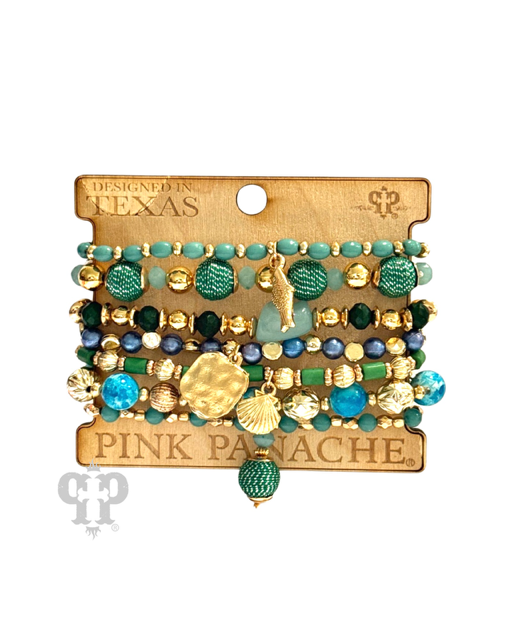 Beaded charm bracelet set