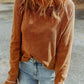Waffle Knit Long Sleeve Top