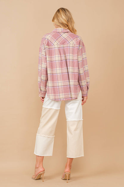 Plaid Button Up Chest Jacket