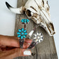 Western Flower Stone Hinge Bangle Bracelet