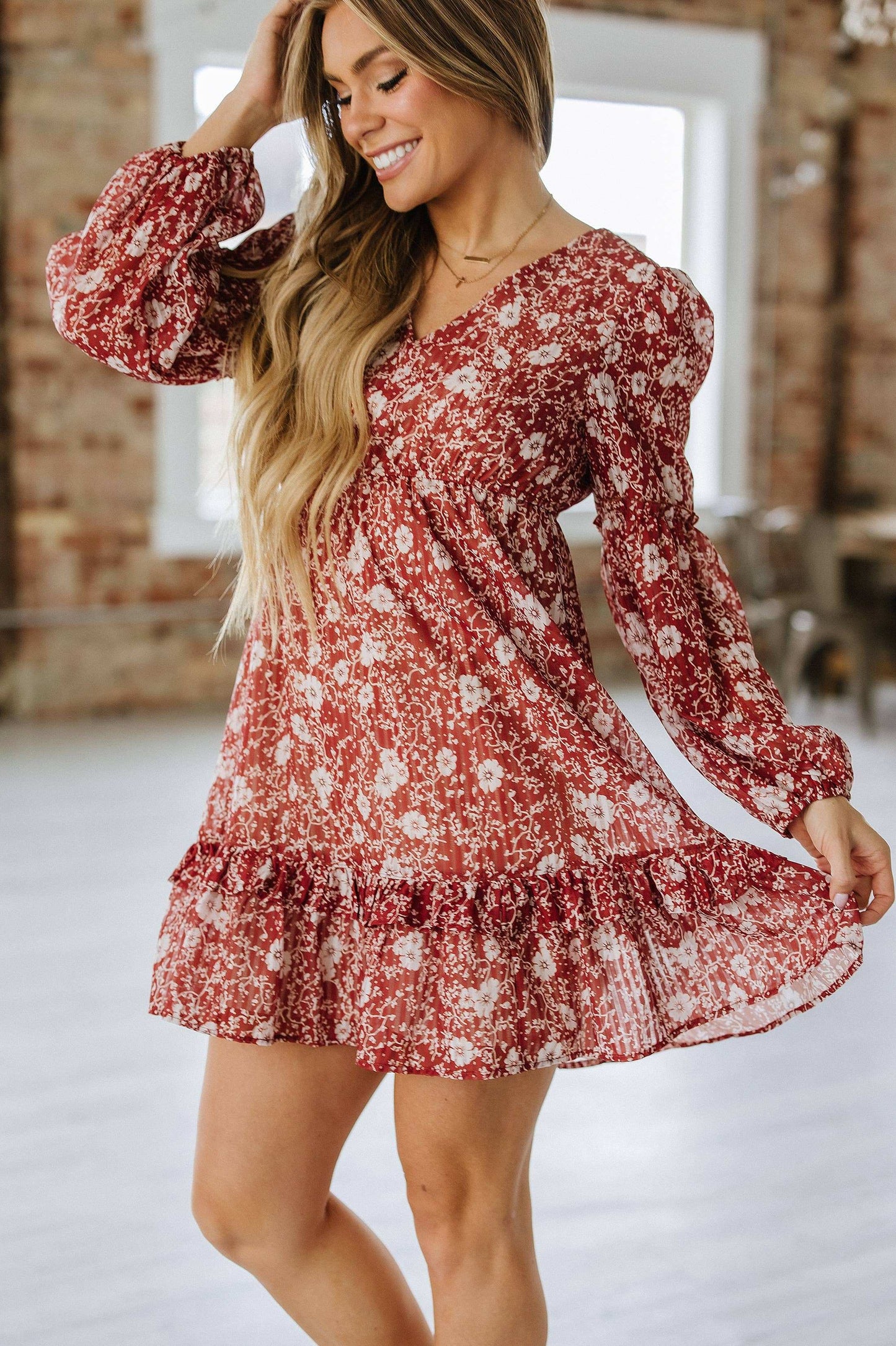 Boho Floral Mini Dress