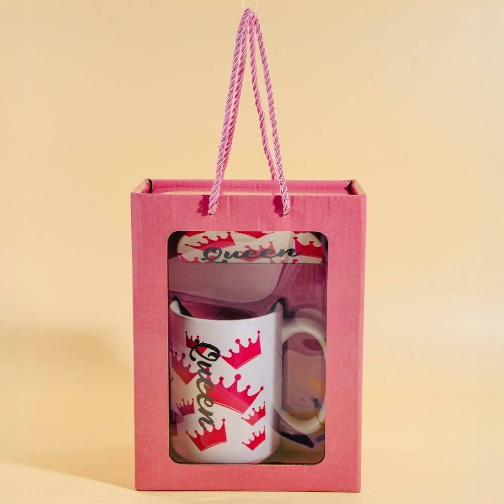 Queen And Crowns 15 Oz Mug With Matching Coaster Gift Set