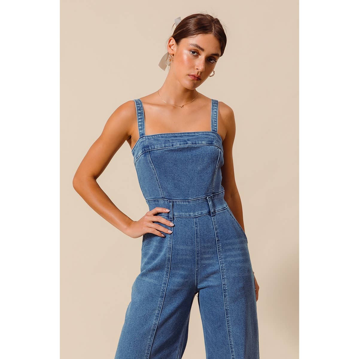 Washed Denim Jumpsuit