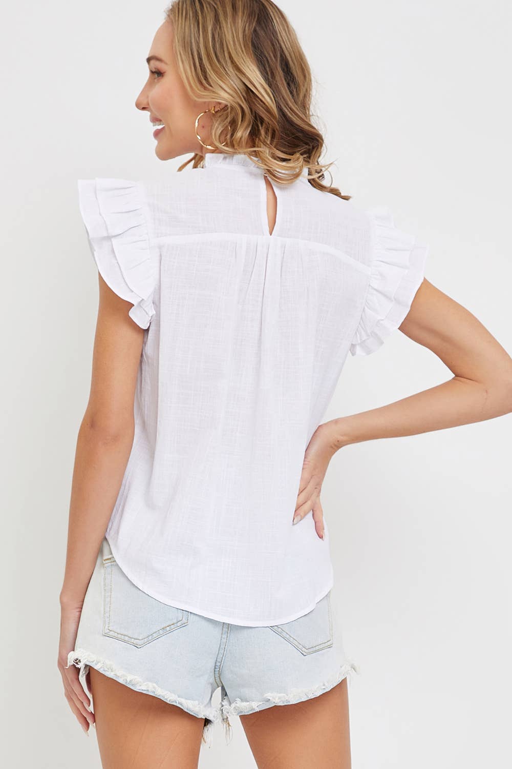 Smoked Ruffle Pullover Top