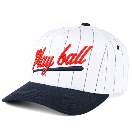 Play Ball Letter Stripe Pattern Trucker Cap