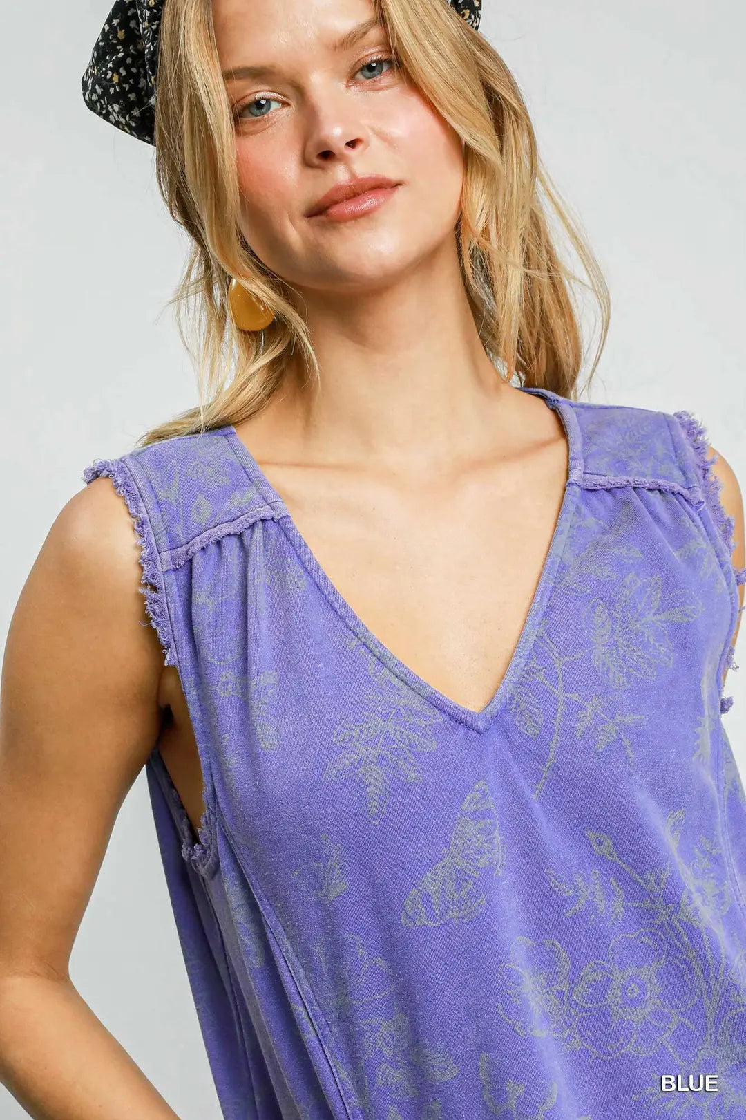 Mineral Washed Floral Print Terry Dress