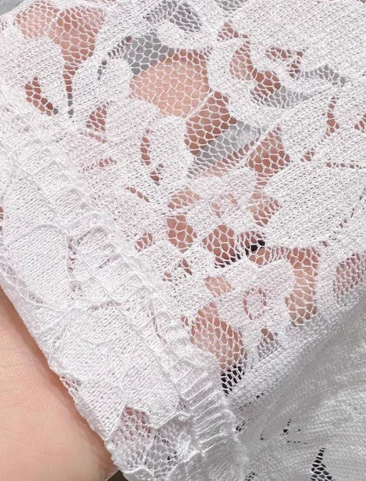 Off the shoulder Sheer Mesh Floral Lace Layering fitted Top - Southern Sassy Boutique