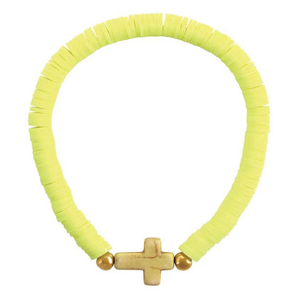 Ceramic Cross Elastic Bracelets - Southern Sassy Boutique