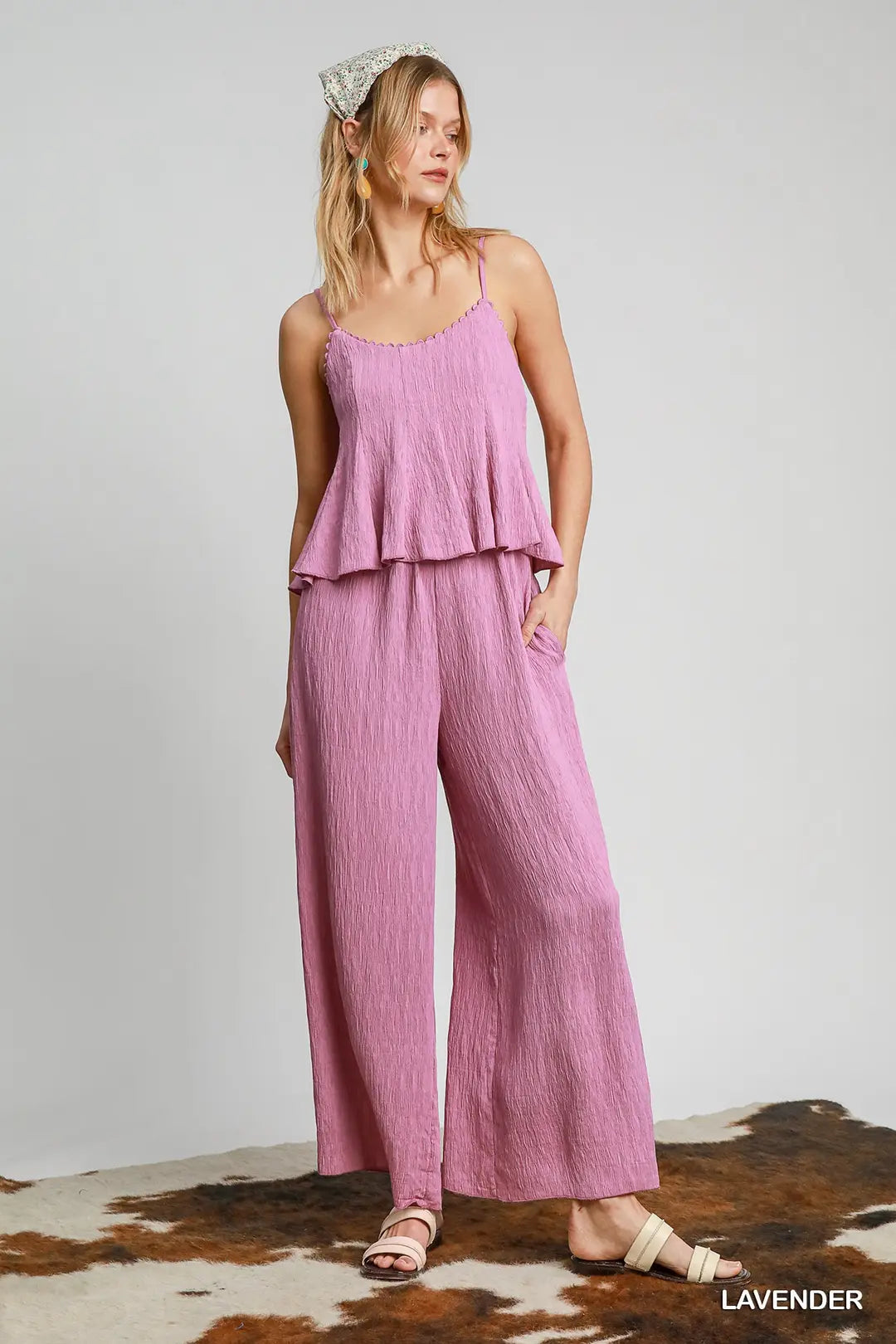 V-Neck Jumpsuit with Flowy Top