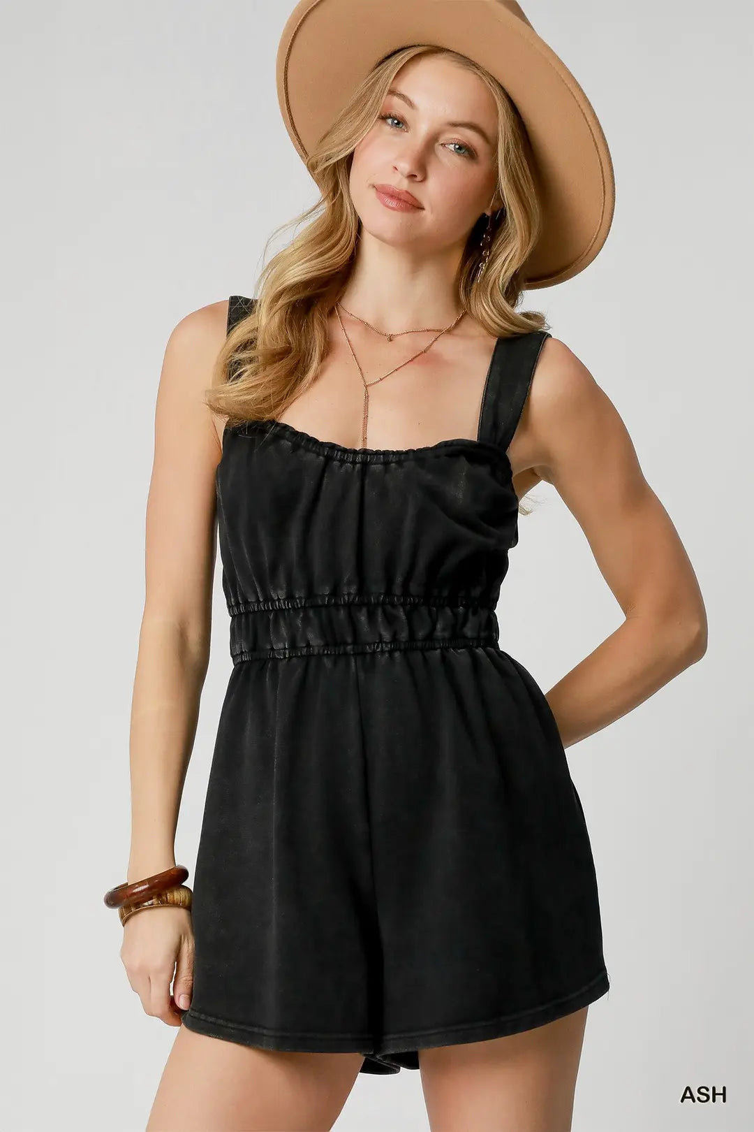 Mineral Wash Sleeveless Romper