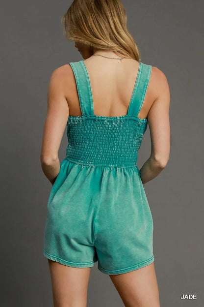 Mineral Wash Sleeveless Romper
