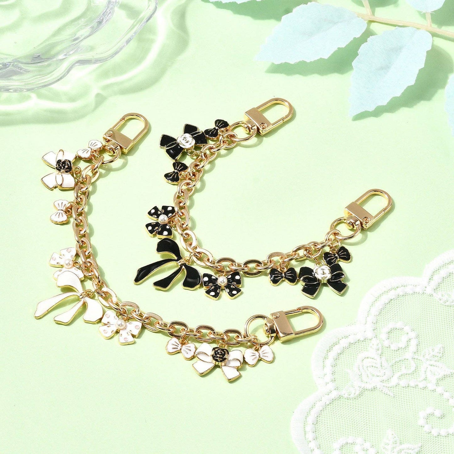 Elegant Pearl Flower Pendant Bag Extender Chain DP25H629