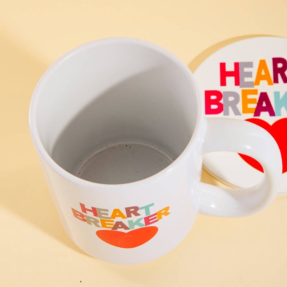 Heart Breaker 15 Oz Mug With Matching Coaster Gift Set